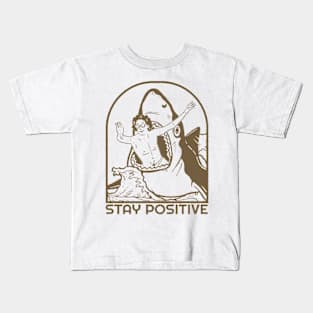 stay positive shark vintage Kids T-Shirt